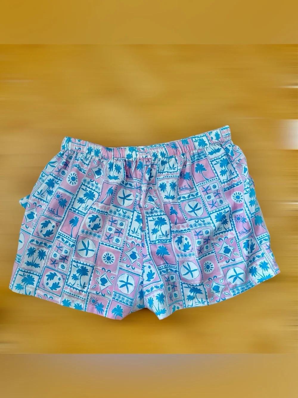 Sigrid Olsen Pink and Teal Tropical Patchwork Pajama Shorts Set Medium
